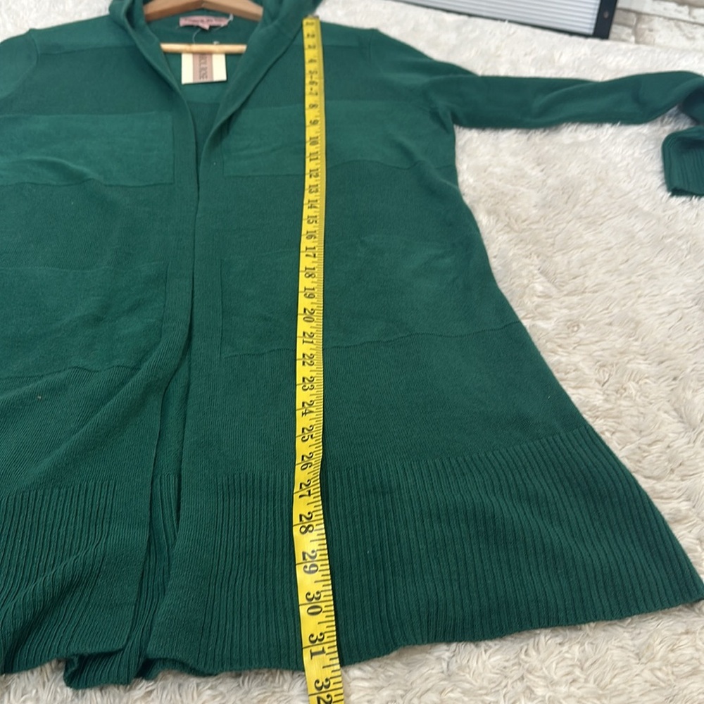 CAROL ROSE Large Green Hooded Cardigan - Picture 10 of 14